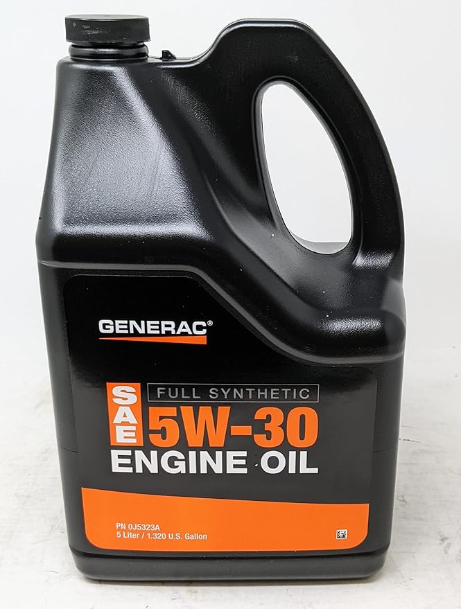 Generac 0J5323A Full Synthetic SAE 5W-30 Engine Oil 5-Quart Bottle