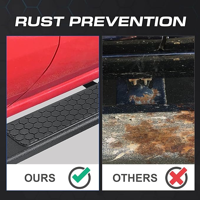 COMNOVA Side Steps Running Boards Compatible with 2019-2026 Dodge Ram 1500 (excl. Classic/2500/3500) Crew Cab New Body Style. 6.5 Inch Ram Rock Sliders Nerf Bars with Honeycomb Step Pad.