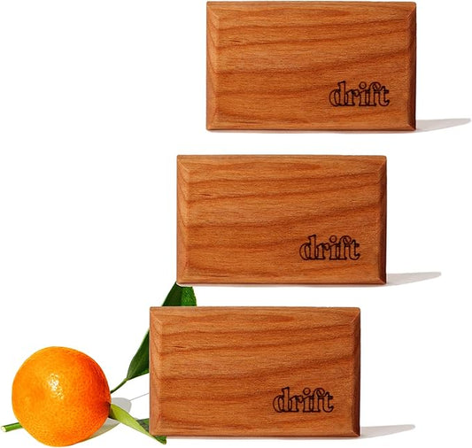 Drift Car Air Freshener - The Original Wood Air Freshener - Car Odor Eliminator - Long Lasting Scent - Metal Clip - Essential Oils - Clean Ingredients - Grove Scent 3 Pack Refill - NO CLIP INCLUDED