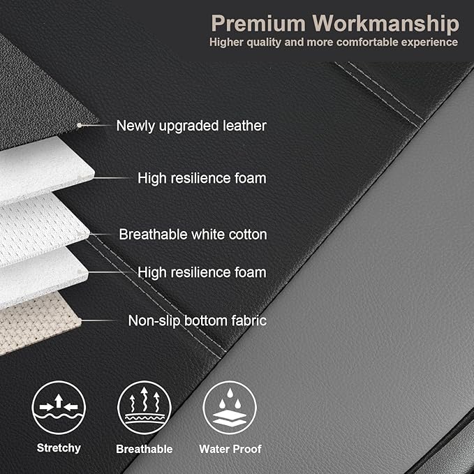 GIANT PANDA Front Car Seat Cover for Jeep Wrangler TJ (1997-2006),Leather Bucket Seat Covers Custom Fit Jeep Accessories (Grey+Black) 2-Pack