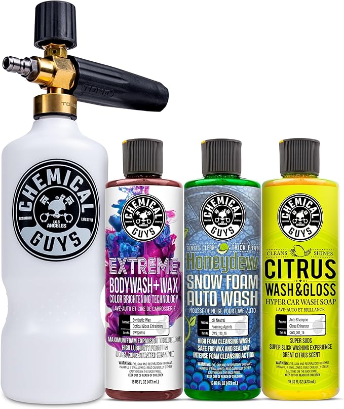 Chemical Guys EQP_313 TORQ Professional Foam Cannon and Soap Kit, 4 Items