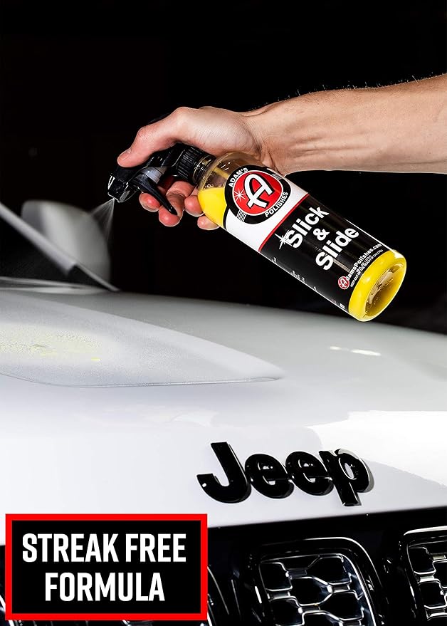 Adam's Polishes Slick & Slide Detail Spray - Hyper Slick Polymer Resin Technology Car Wash Spray Sealant - Car Wax Top Coat Quick Detailer Provides Superior Gloss, Shine, & Slickness (Gallon)