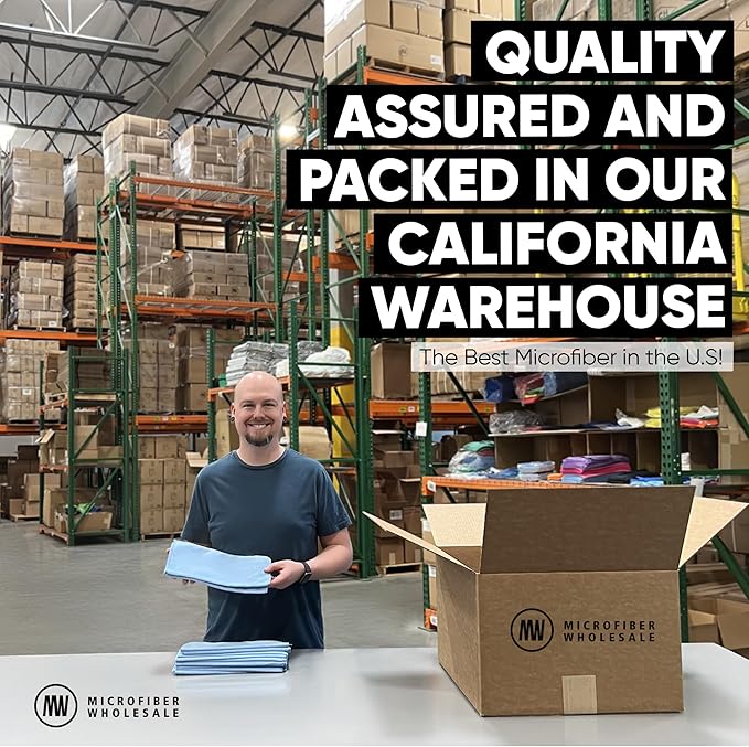 Microfiber Wholesale 12" x 12" MW Pro Multi-Surface Cleaning Cloths Dark Blue - 12 Pack | Premium Microfiber Towels for Cleaning Glass, Kitchens, Bathrooms, Automotive, Supplies & Products