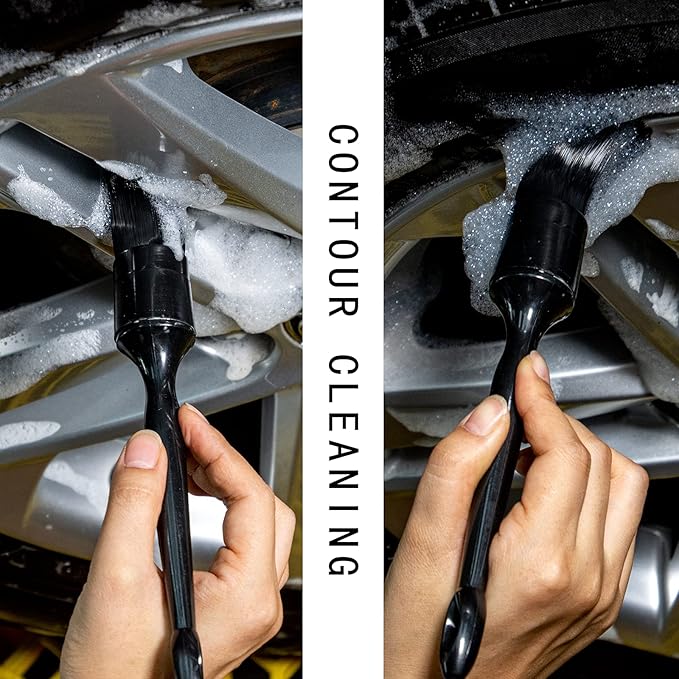 Metal Free Soft Wheel Cleaner Brush, Synthetic Wool Rim Cleaning Brush, Highly Water Absorption, Dense and Durable Tire Brush for Cleaning Wheels, Rims, Spokes, Fenders, Engines…