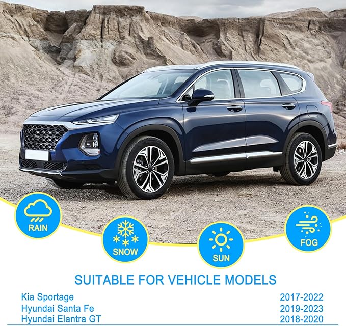 CJPPPZIW® Windshield Wipers-26"+16"+11" Replacement for 2019-2023 Hyundai Santa Fe/2017-2022 Kia Sportage Premium All-Season Front and Rear Wiper Blades,Original Factory Quality(Pack of 3)