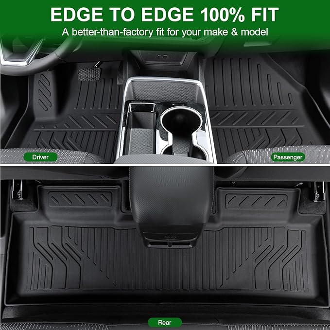 Floor Mats Custom Fit for 2025 2026 Chevrolet Chevy Equinox (Gas Model) & GMC Terrain 2025, TPE All Weather Protection Car mat Front & 2nd Row Automotive Liners & 4 Door Sill Guards Accessories