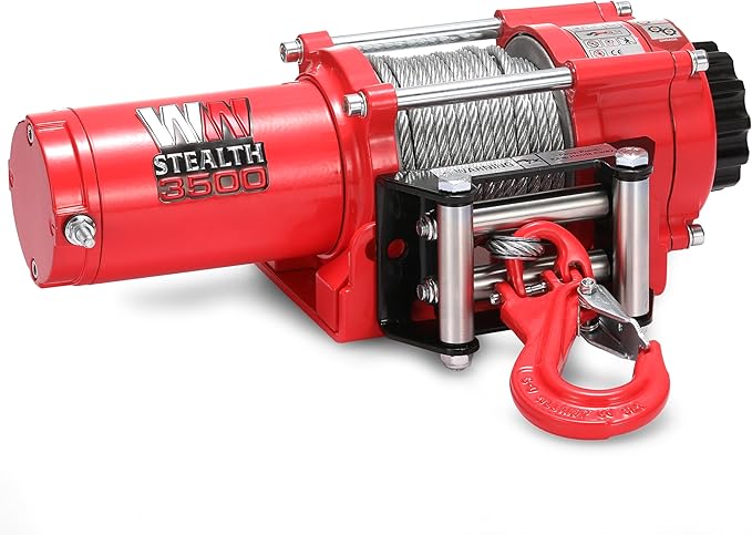 Stealth Winches 3500 lb 12V Electric Winch for ATV UTV Jeep Truck Trailer Car Towing Vehicle Recovery, Portable Heavy Duty Off Road Winch with Remote Kit, Steel Rope, Roller Fairlead & Mounting Plate