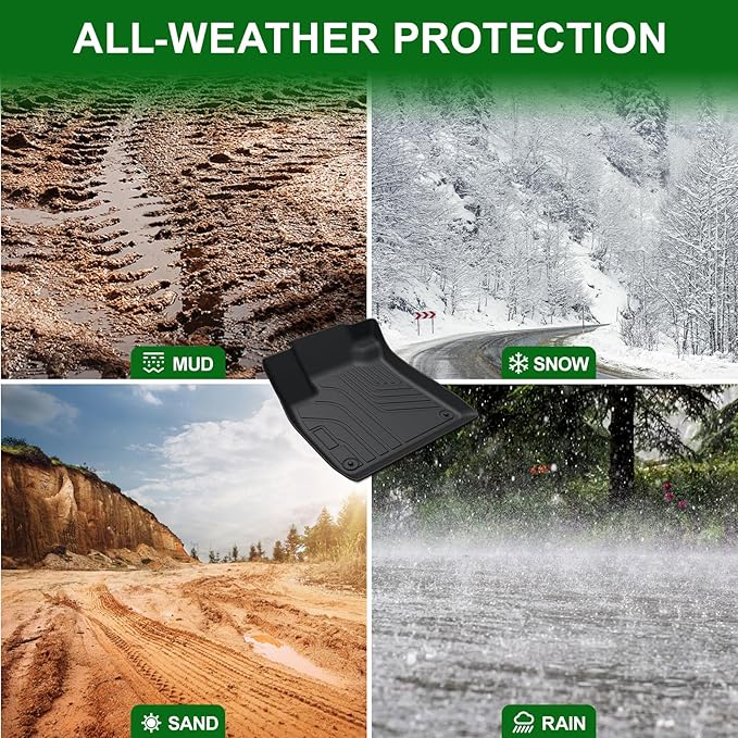 Floor Mats for 2023-2025 2026 Honda Accord (Include Hybrid), TPE All Weather Protection Front Rear 2 Row Interior Car Floor Liners Door Sill Guards for Honda Accord Hybrid Accessories