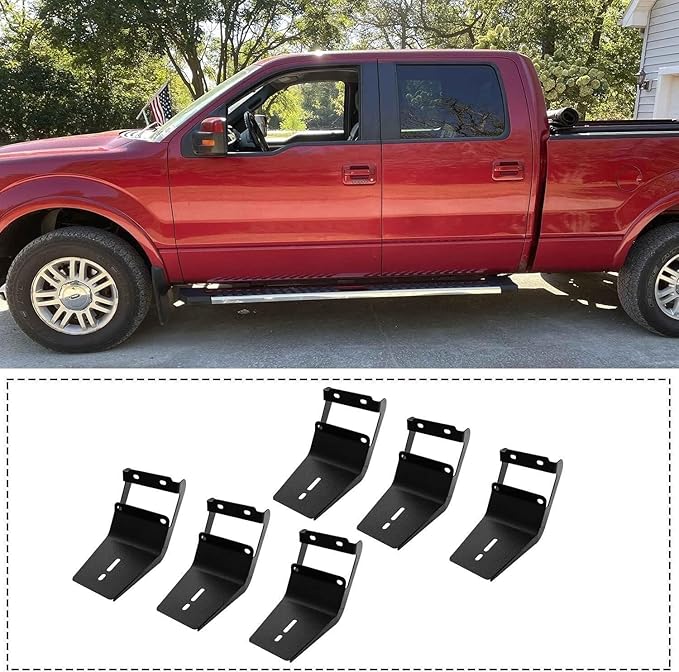 COMNOVA Side Step Nerf Bar Running Board Replacement for 99-16 Ford F250 Superduty Crew Cab（4 Full Size Door）,6 Inch Step Pad Design,OE Style (Stainless Steel)