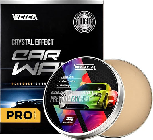 Premium Carnauba Wax 30% Conc. - Ultimate Paint Protection for Luxury Cars | 3-Month UV & Acid Rain Shield | Hydrophobic Ceramic Coating Enhancer (180g)