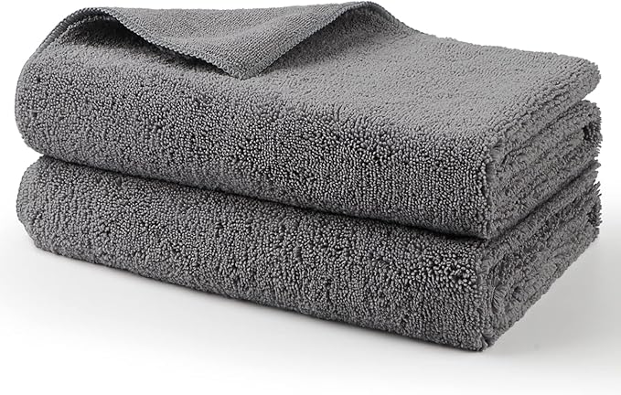 HOMEXCEL Professional Large Microfiber Car Drying Towels 2 Pack, Lint Free, Scratch Free, Highly Absorbent Drying Towel for Cars, SUVs, RVs, Trucks, and Boats,31" x 24",Grey