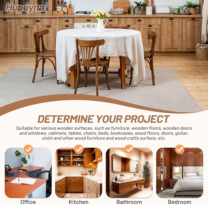 Wood Repair Kit, Wood Furniture Repair Kit, Wood Filler, Wood Putty and Beeswax- Repair Stains, Scratch, Cracks, Hole, Discoloration for Wooden Door, Table, Cabinet, Bed, Floor (Brown Series)