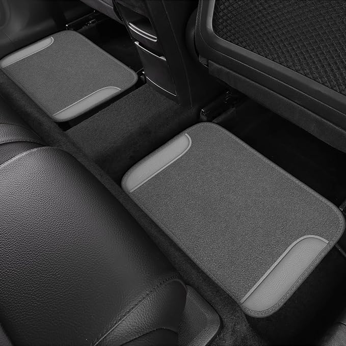 CAR PASS Microfiber Leather Steering Wheel Cover and Waterproof Car Floor Mats,Universal Car Combo Fit for 95% Sedan,SUV,Cars,14.5-15inch Anti-Slip Safety Comfortable Faux Leather Design(Solid Gray)