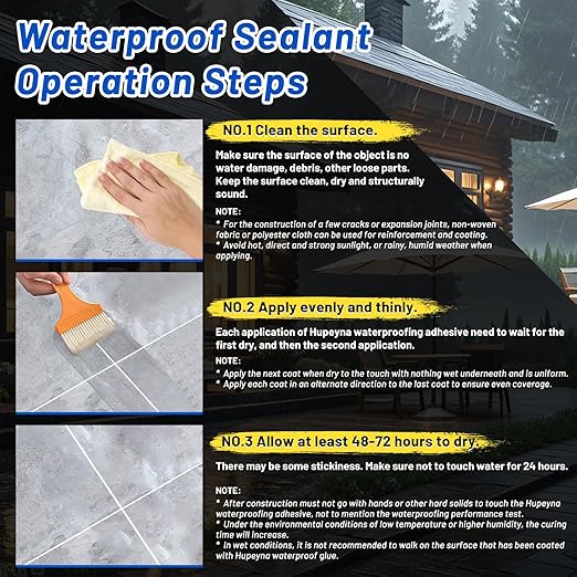 Invisible Waterproof Agent, 1.32 Gal Hupeyna Waterproof Sealant, Waterproofing Glue, Anti-Leakage Repairing Transparent Water Proof Coating Agent, Indoor and Outdoor Coating Liquid Rubber Sealant