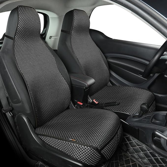 Auto Newer Car Seat Cover,Breathable Front Car Seat Cushion,Comfortable Car Seat Protector,Anti-Slip Full Wrap Driver Car Seat Protector with Storage Pocket,Universal All Seasons(Black,2PCS)