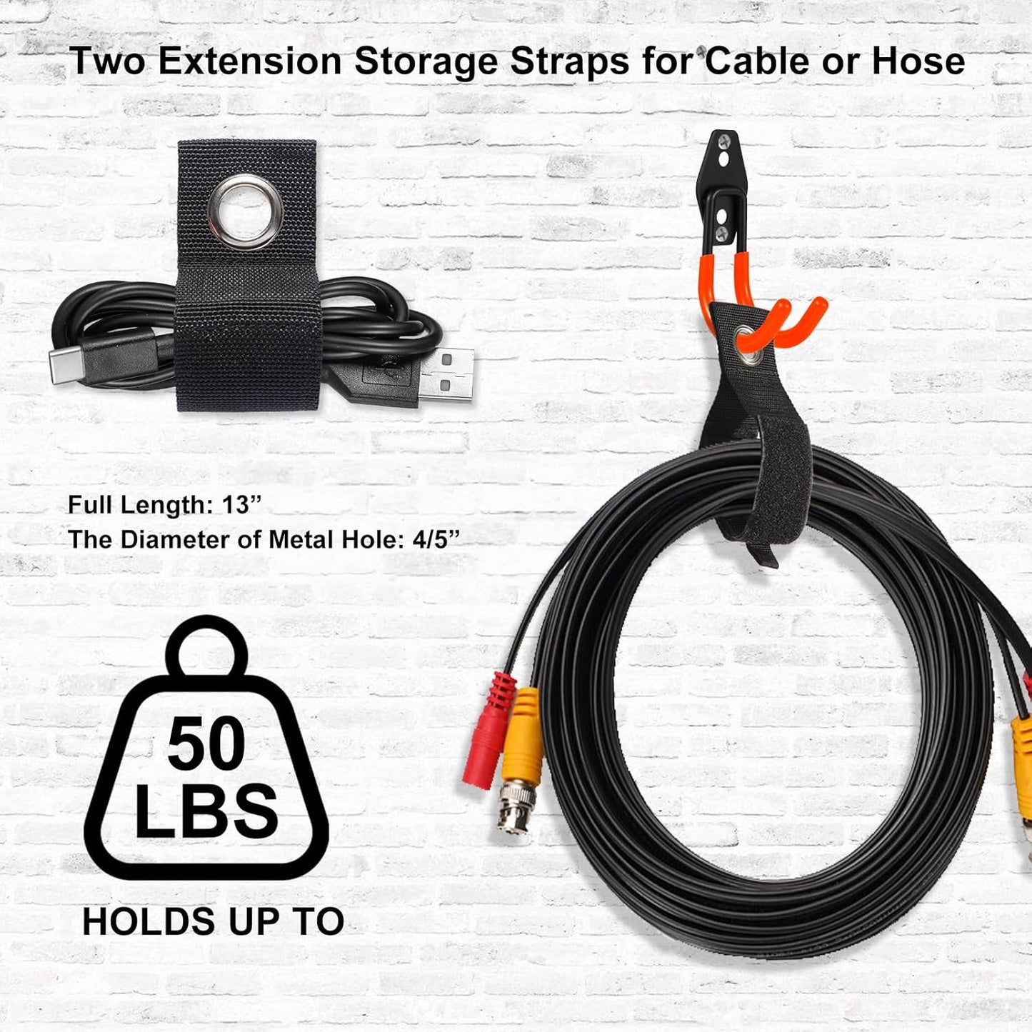 Garage Hook Heavy Duty Wall Storage Hangers, 16 Pack Garage Storage Hooks Steel Tool Organizer Orange for Ladders, Ropes, Garden Tools