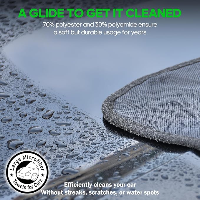 PBHEPJ 4 Pack Microfiber Towels (36"x 24") Extra Large Ultra Absorbent Drying Towel for Cars and Trucks, Without Streaks, Scratches, or Water Spots