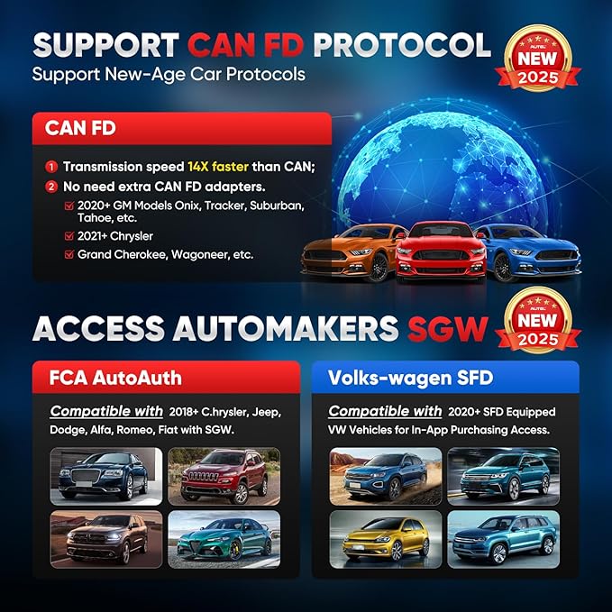 Autel MaxiDiag MD906 PRO OBD2 Scanner, 2025 MD906PRO All Sys Diagnostic Scan Tool Same as MD909 PRO, BT Lite of MK808S, CAN FD, 11 Services, 10 OBDII Test Modes, FCA, Free Update, Up of MD808Pro MD806