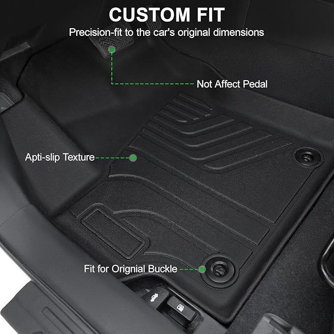 Floor Mats for 2020-2025 2026 Toyota Corolla Sedan (Not Fit for Hatchback and Cross), All Weather TPE Front Rear 2 Row Car Floor Liners Door Sill Guards for 2025 Corolla Accessories