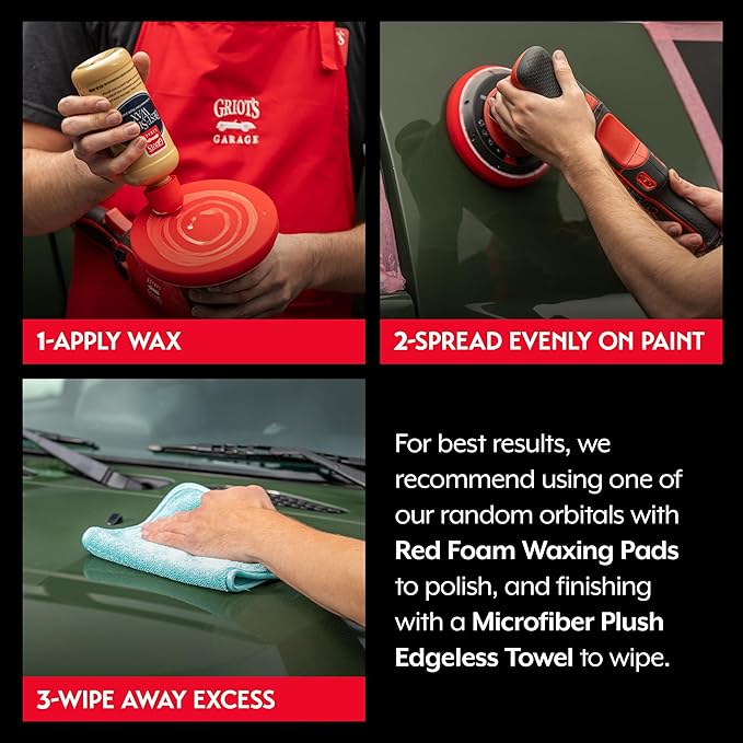 Griot's Garage Best of Show Wax for Car Detailing and Polishing, Carnauba-Packed Wax Coating for High-Gloss Shine and Paint Protection, 11171, 16oz