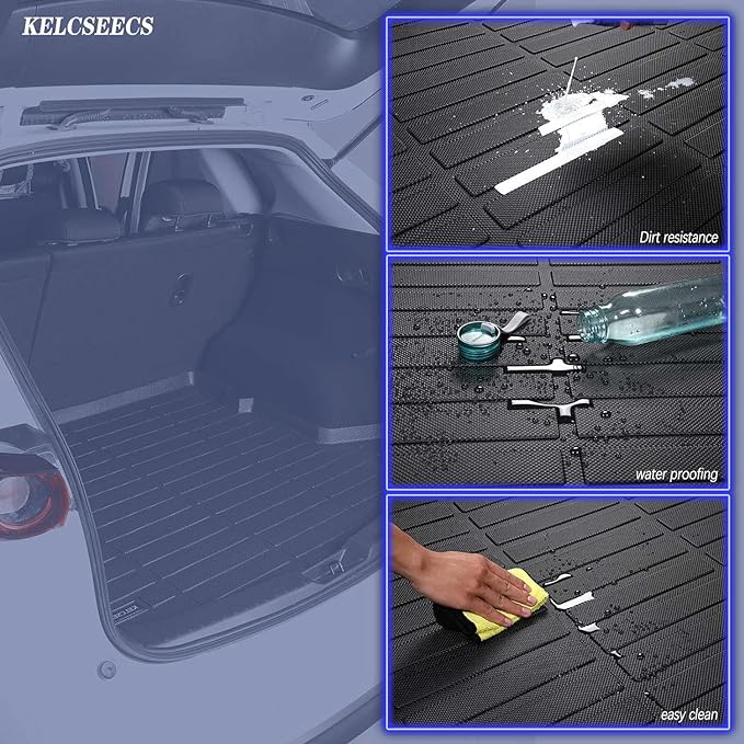 KELCSEECS Floor Mats & Cargo Liner for 2026 2025 2024 2023 2022 2021 2020 2019 Genesis G70 RWD Car Mats Genesis G70 RWD All Weather Floor Mats Trunk Mat Accessories Black