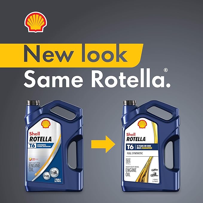Shell Rotella T6 Full Synthetic 15W-40 Motor Oil, 1 Gallon (3 Pack)