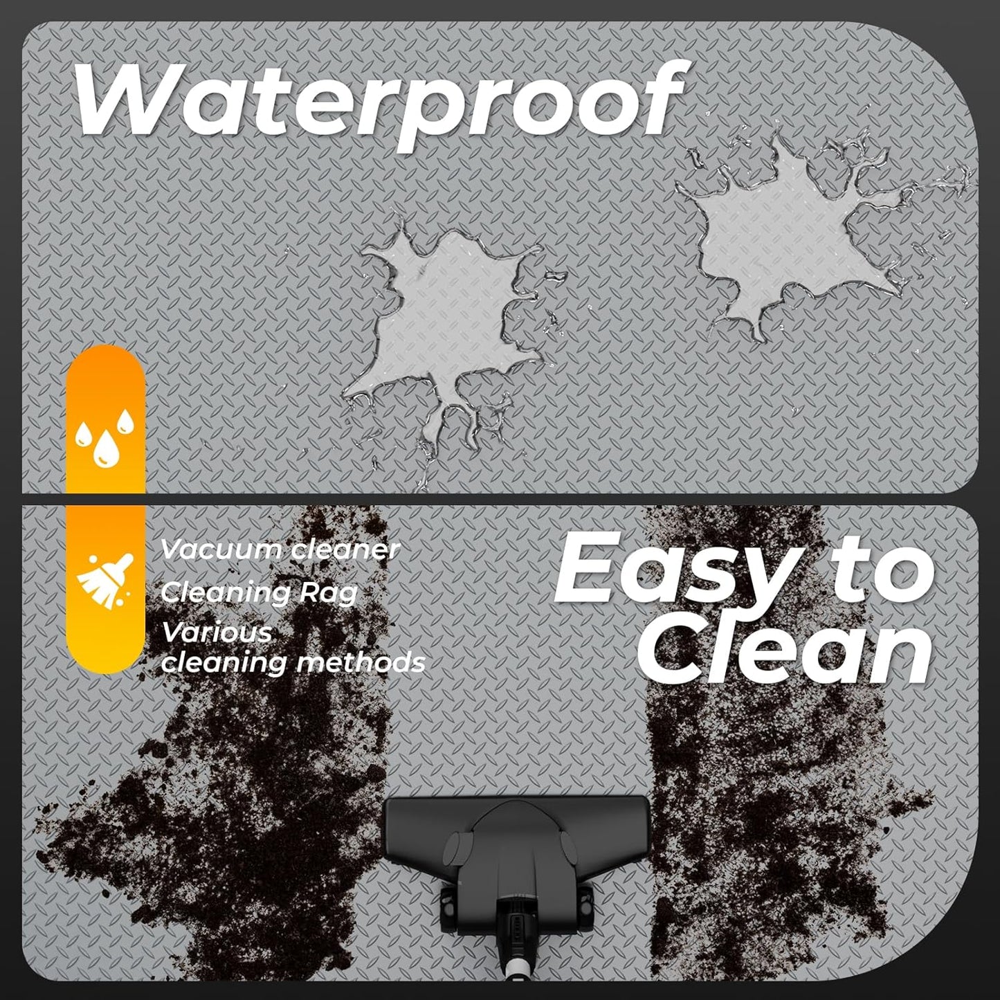 Geemax 7.8 x 18 FT Garage Floor Mats for Under Car, 2.8mm Thickened Rubber Garage Flooring Roll, M Size 140.4 SQFT Garage Car Mat for Mid-Size SUVs, Sports Car