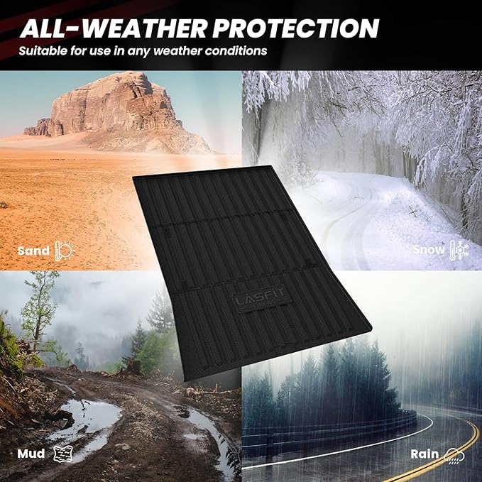 LASFIT Premium Extra Thick Truck Bed Mat for Tesla Cybertruck 2025/2024/2023 Base/Cyberbeast 6FT Car Bed Liner Cybertruck Accessories | Custom Fit TPE All Weather Pickup Rear Trunk Cargo Mat, Black