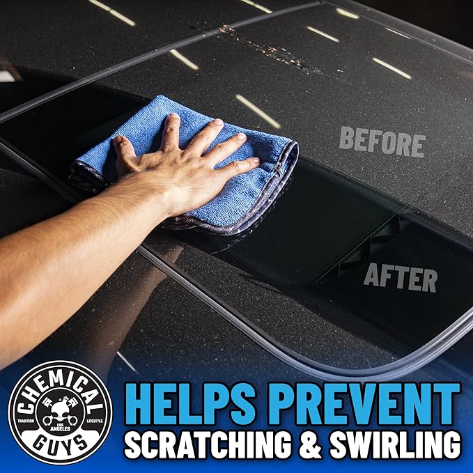 Chemical Guys Professional Grade Premium Microfiber Towels - Blue, 16" x 16", Ultra-Soft and Scratch-Free Car Detailing Cloths for Cars, Trucks, Motorcycles, and More - 12 Pack