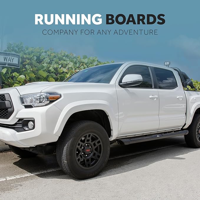 KEKO Running Board Compatible with Tacoma - Crew Cab 2016-2025 - Truck Side Steps, Nerf Bars for Trucks - Anti-Slip Stepping Plates, Easy Install, Truck Accessories - 6005 T6 Aluminum & Alloy Steel