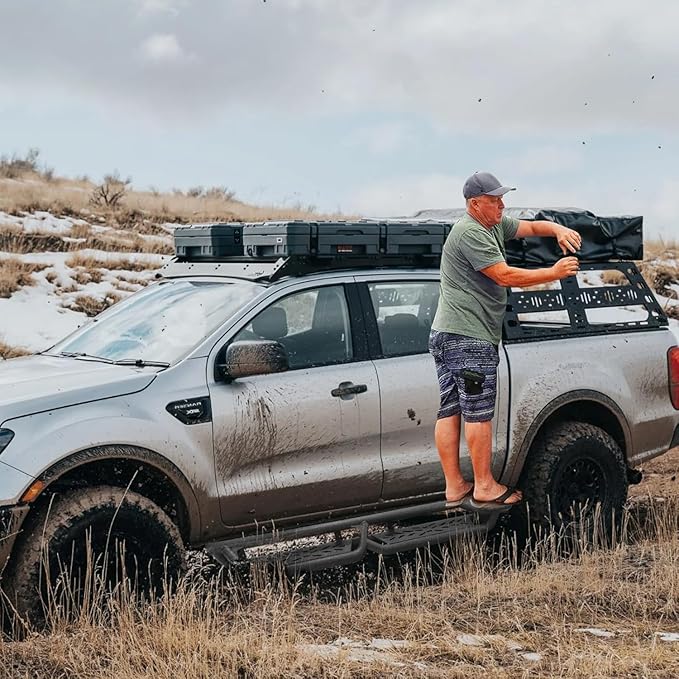 BINARY STAR Running Boards Compatible with Vehicle 2009-2018 Dodge Ram 1500 Crew Cab, 2010-2026 Ram 2500 3500 Crew Cab. 6 Inches Bed Access Side Step Made with Carbon Steel.