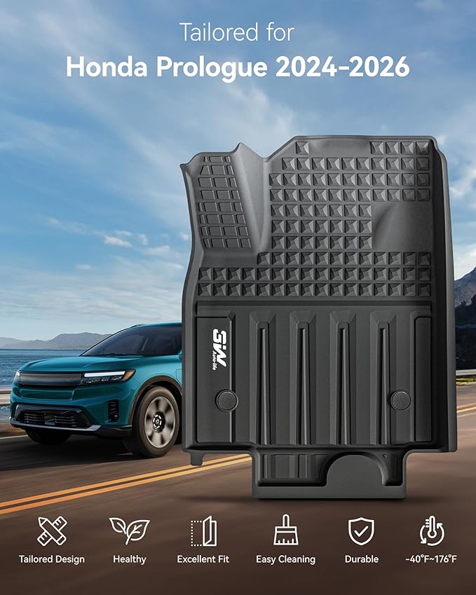 Floor Mats for Honda Prologue/Chevrolet Blazer EV 2026-2024 & Cadillac Lyriq 2026-2023 All Weather TPE Custom Fit Floor Liners Cover Protector for Honda Prologue Accessories, Black