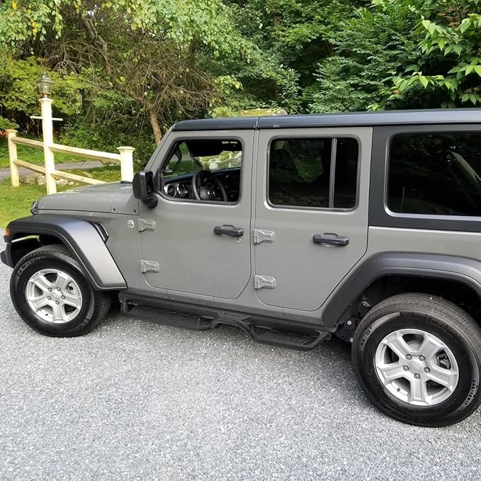 Running Boards Compatible with 2018-2026 Jeep Wrangler JL 4 Door. Wrangler JL Running Boards Step Bars and Black Side Steps Step Bars.