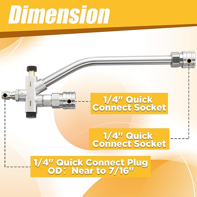 Tool Daily Foam Cannon for Pressure Washer with Dual Connector Accessory, Adjustable Soap Cannon with M22-14 and 1/4” Quick Connect Fittings, Additional Orifice Nozzle 1.1mm, 1.5 Liter