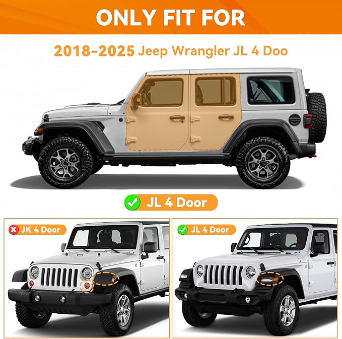 Running Boards Fit for Wrangler JL JL JLU Unlimited 2018-2026,Two-Stairs 5 Inches Width Off-Road Side Steps 4 Doors Heavy-Duty Nerf Bars Steel Rock Sliders Rail Slip-Proof Step Bars