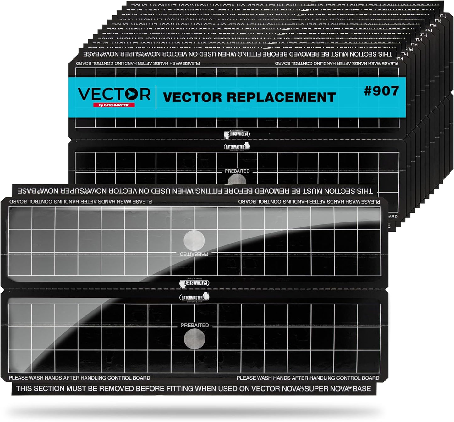 Catchmaster Vector Trap Replacement, UV Light Fly Traps for Home, Unscented Sticky Gnat Glue Boards for House, UV Lamp Insect & Mosquito Killer Refill, Adhesive Bug Light Boards, 12-Pack Black