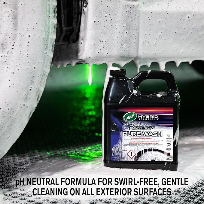 Turtle Wax 54320 Hybrid Solutions Slick-N-Slide Pure Wash, pH Neutral, Extreme Foaming Car Wash Soap, Hand Wash or Foam Cannon Application, Clay Bar Lubricant, Spot Free Clean, 64 oz. (Pack of 1)