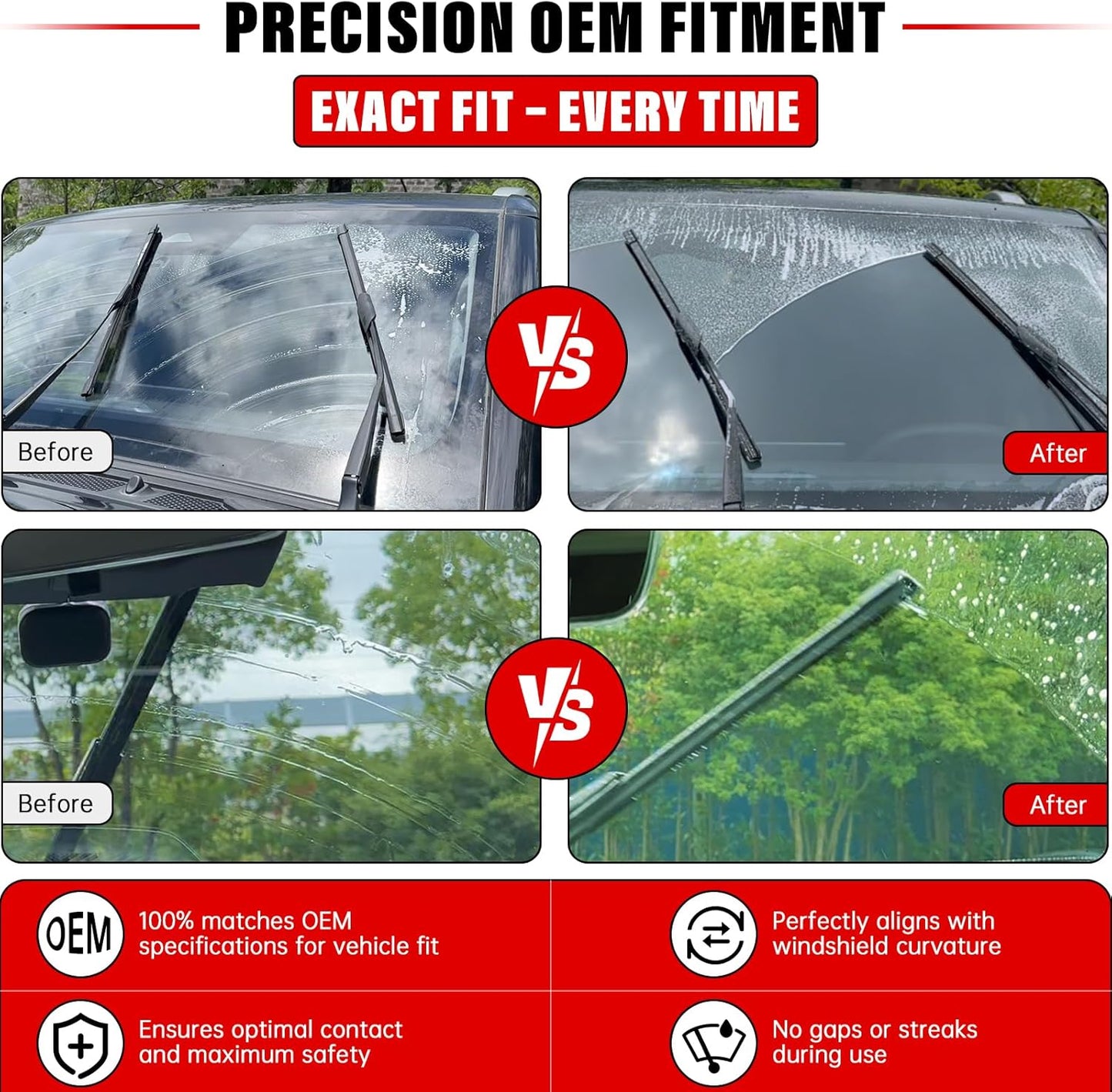 Windshield Wiper Blades Replacement for 2005-2015 Nissan Armada Original Factory Quality Front Rear Wipers Blade Set for My Car - 24" 22" 12" (Pack of 3)