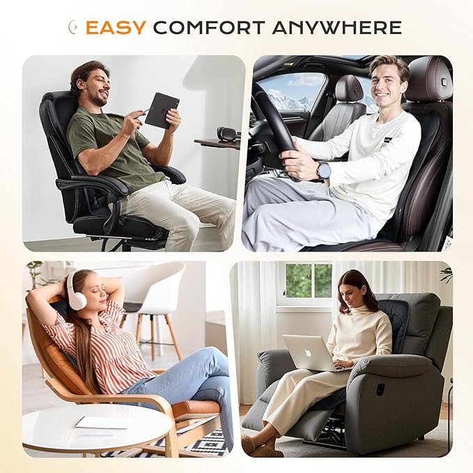 Coverado Front Seat Covers, Comfortable Seat Cover with Full Back Support in Winter, Luxury Faux Leather Waterproof Seat Cushion, Driver Car Seat Protector Universal Fit Most Cars,1PCS (Black)