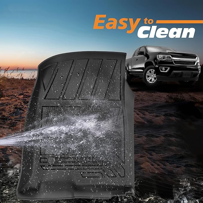 Floor Mats for 2019-2025 Chevrolet Silverado/GMC Sierra 1500 Crew Cab & 2020-2025 Chevy/GMC 2500HD/3500HD|Custom Fit|Front & Rear|Front Bucket|All-Weather Car Liners for Trucks