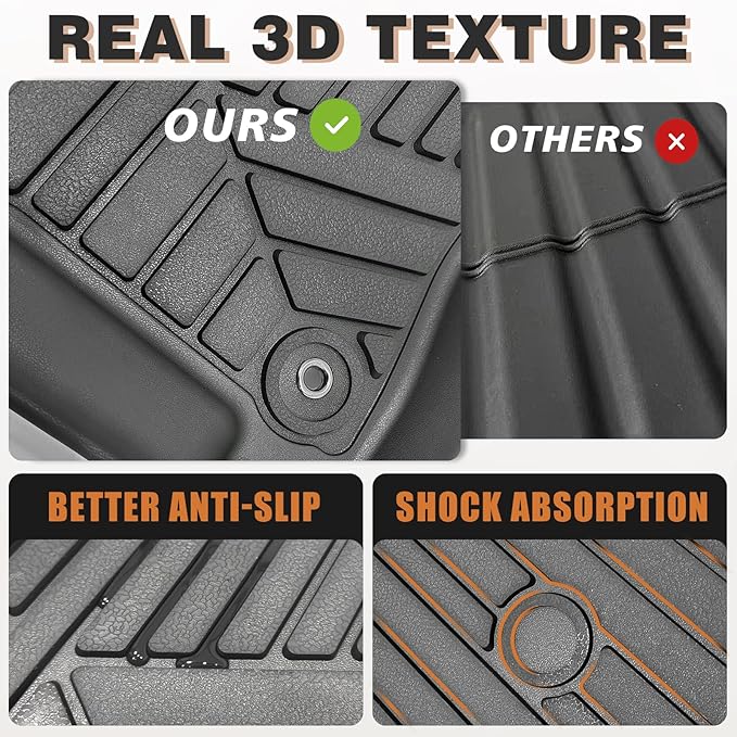 TripleAliners Truck Bed Mat & Floor Mats Front Rear Full Set Compatible with 2019-2025 RAM 1500 Accessories All Weather TPE Liners Carpets Mat Custom Fit (Truck Bed Mat+Floor Mats)