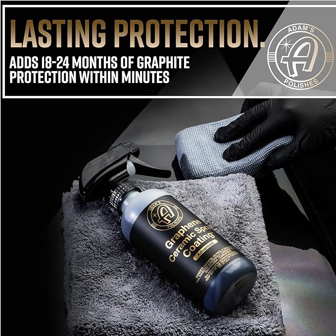 Adam's Advanced Graphene Ceramic Spray Coating Kit - 18+ Months Sprayable Graphene Oxide Ceramic Coating for Cars, Boats, RV's & Motorcycle - Adds Extreme Gloss, Depth, Shine & Protection