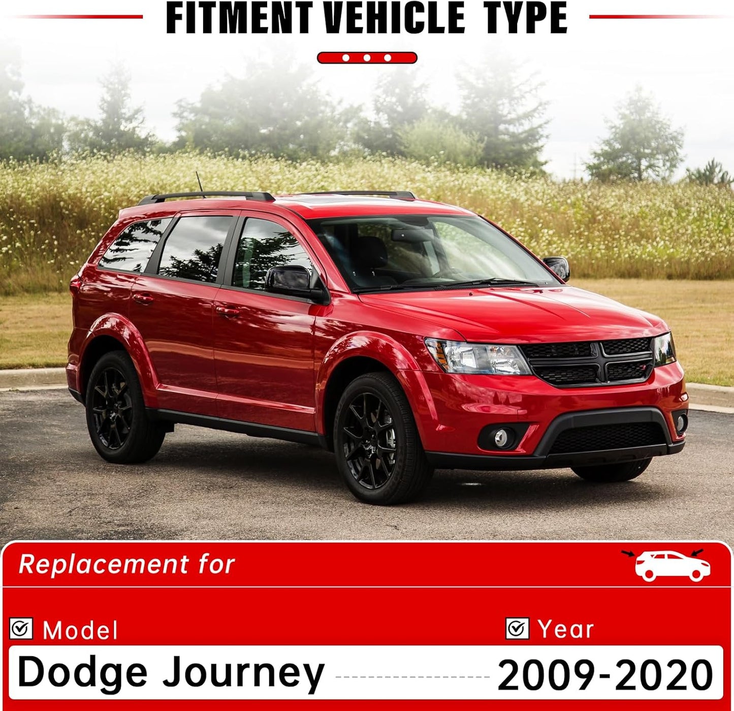 Windshield Wiper Blades Replacement for Dodge Journey 2009-2020 Original Factory Quality Front Rear Wipers Blade Set for My Car - 24" 19" 12" (Pack of 3)