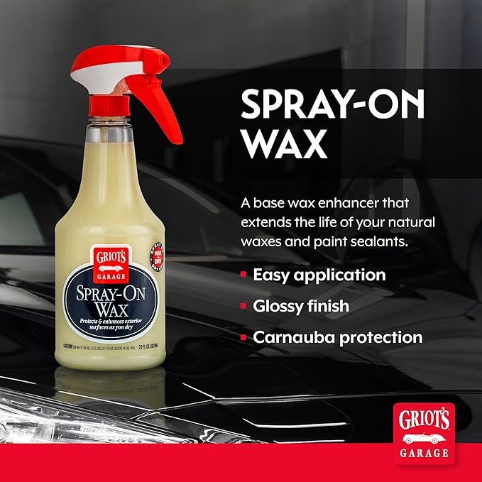 Griot’s Garage Spray-On Wax for Car Detailing, Auto Paint Protection and Enhancement, Carnauba Gloss for Trucks, SUVS, RVs, and More, 10962, 22oz