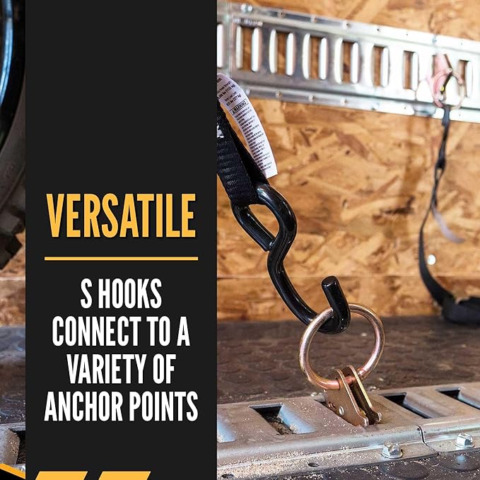 US Cargo Control Stainless Steel Ratchet Straps with S-Hooks (4-Pack), 2 Inch x 10 Foot, 2,500 LBS Break Strength, Marine Tie Down Straps for Boats, ATVs, Trees, Camping, Snow, Saltwater Applications