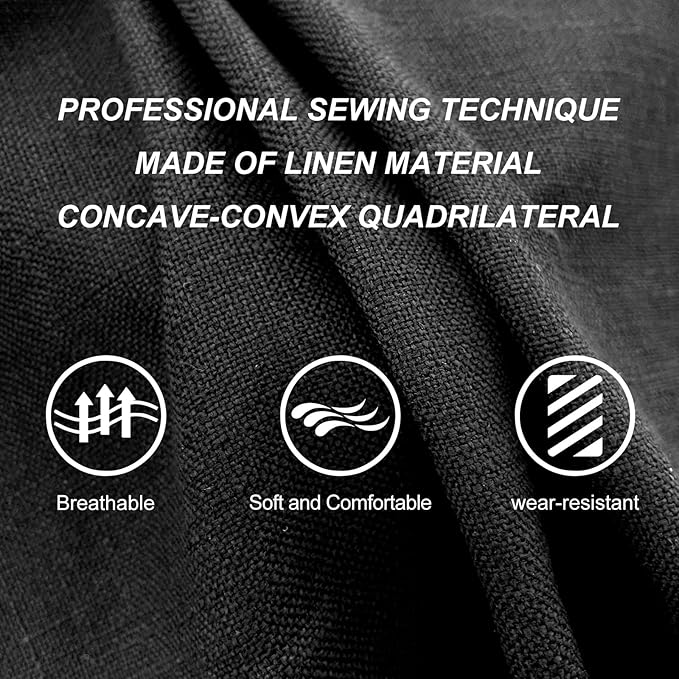Linen Car Seat Covers Front Seat Covers Breathable Cloth Fabric Car Seat Protector - Universal Fit for Cars, Vans, SUVs, Trucks - 2 Units - Black