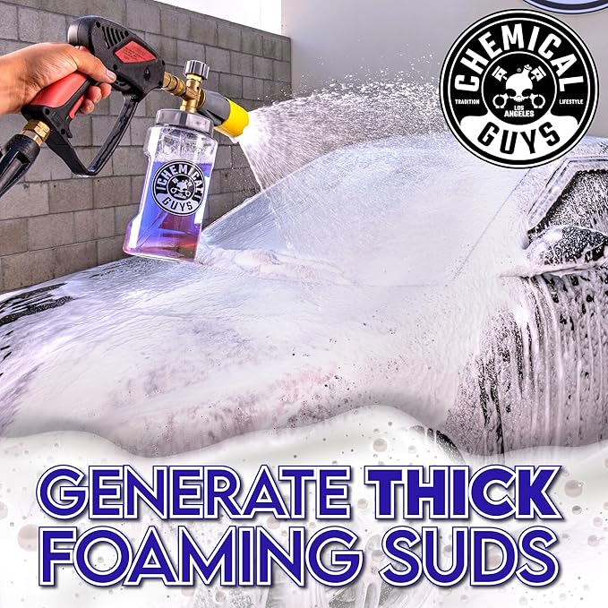 Chemical Guys Extreme Bodywash & Wax Foaming Car Wash Soap, (Works with Foam Cannons/Guns or Bucket Washes) for Trucks, Motorcycles, RVs & More, 32 fl oz, Grape Scent