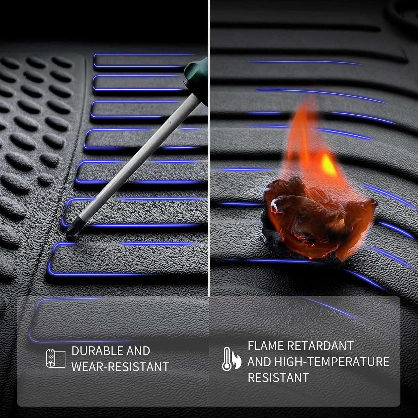 KELCSEECS® Floor Mats & Cargo Liner with Seatback Mats for 2021-2025 Ford Expedition Max 8 Seats Bench Seating(Only Fit Max), All Weather Protection TPE Floor Liners Full Set Accessories Black