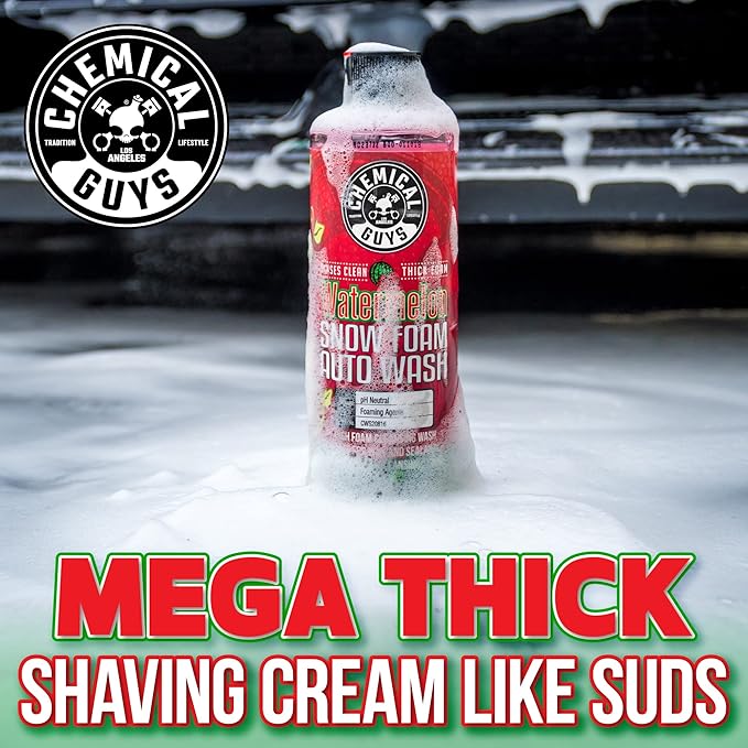 Chemical Guys Watermelon Snow Foam Car Wash Soap - High-Suds pH-Balanced Shampoo for Foam Cannons or Bucket Washes - Safe on Wax, Sealants & All Finishes - 128 oz (1 Gallon)