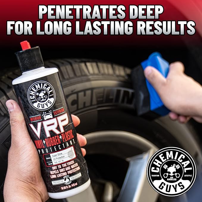Chemical Guys VRP Vinyl Rubber and Plastic Dressing – Non Greasy Dry to the Touch Protectant for Tires, Trim and Bumpers – Restores Shine and Protection for Cars, Trucks, SUVs and RVs, 128 oz
